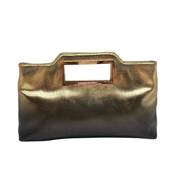 I.N.C. International Concepts Metallic Gold & black Judith Convertible Clutch - Picture 1 of 11